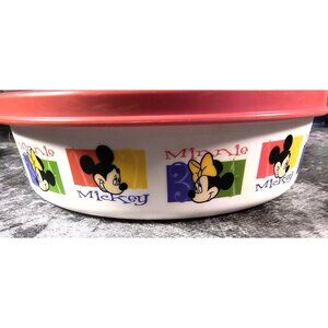 Tupperware Disney Mickey & Minnie Mouse Bowl with Red Heat and Serve Lid Vintage
